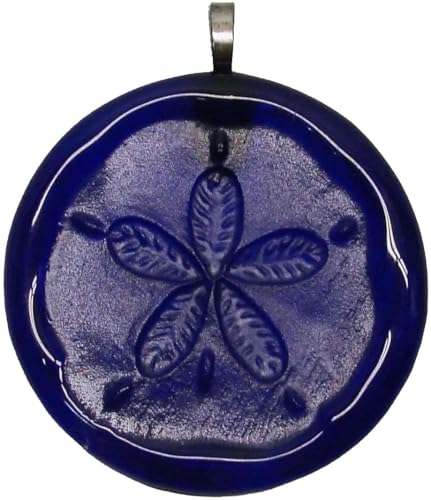 Cobalt Blue Sand Dollar Upcycled Glass Bottle Bottom Ornament Sun
