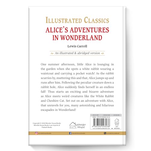 Alice in Wonderland: Illustrated Abridged Children Classics English Novel With Review Questions (Hardback)