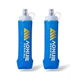 AONIJIE 500ml/2Pcs Soft Flask Collapsible Water Bottle for Running, Wide Mouth for Ice, BPA-Free Flexible Running Water Bottle Fits Hydration Vests, Foldable & Lightweight