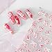 Pink Flowers Nail Art Stickers 5D Embossed Self Adhesive Nail Decals Spring Summer Nail Stickers for Nail Art Flower Nail Design Decoration Accessories for Women and Girls
