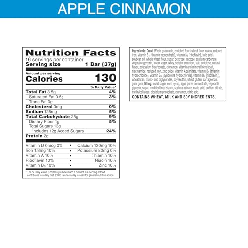 Nutri-Grain Soft Baked Breakfast Bars, Made with Whole Grains, Kids Snacks, Value Pack, Apple Cinnamon (3 Boxes, 48 Bars) - Thumbnail 4