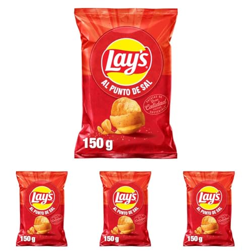 Lay'S Patatas Fritas Al Punto de Sal, 150g (Paquete de 4)