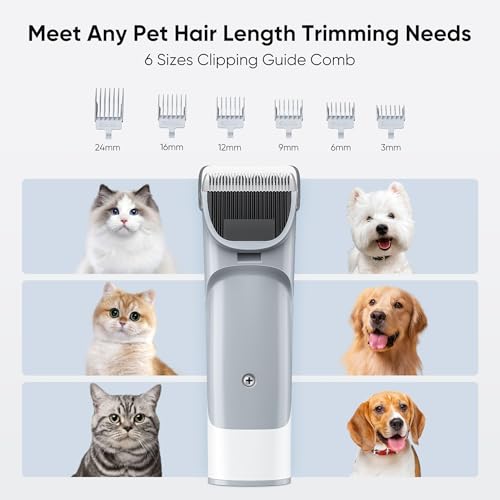 Image of NEWBULIG 5-in-1 Pet Grooming Vacuum Kit, 2.5L Dust Cup, 3 Suction Modes and 5 Groomer Tools, Dog Clippers with Cordless Low Noise for Cats, Dogs Other Animals Hair Trimmer