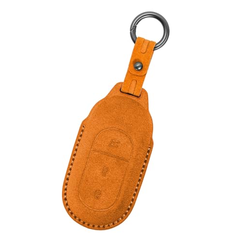 Étui clé Leapmotor en cuir orange pour éviter les rayures et chutes sur modèles C10 B10