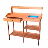 Gardiun KNH1095 Gartentisch Kalvin 44 x 116 x 125 cm, Naturholz