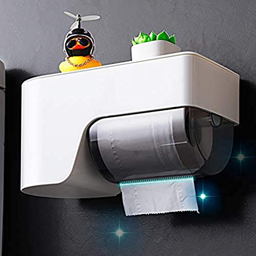 Bandeja de papel higiénico y sostenedor de rollo impermeable para pared 3