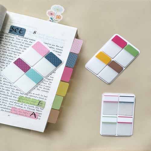 Image of ELII 900 PCS 1 Inch Sticky Index Tabs Book Tabs,Writable Repositionable | File Tabs Flags, Colored Page Markers Labels for Reading Notes, 41 Sets, Smooth Writing,Transparent,Safety Material