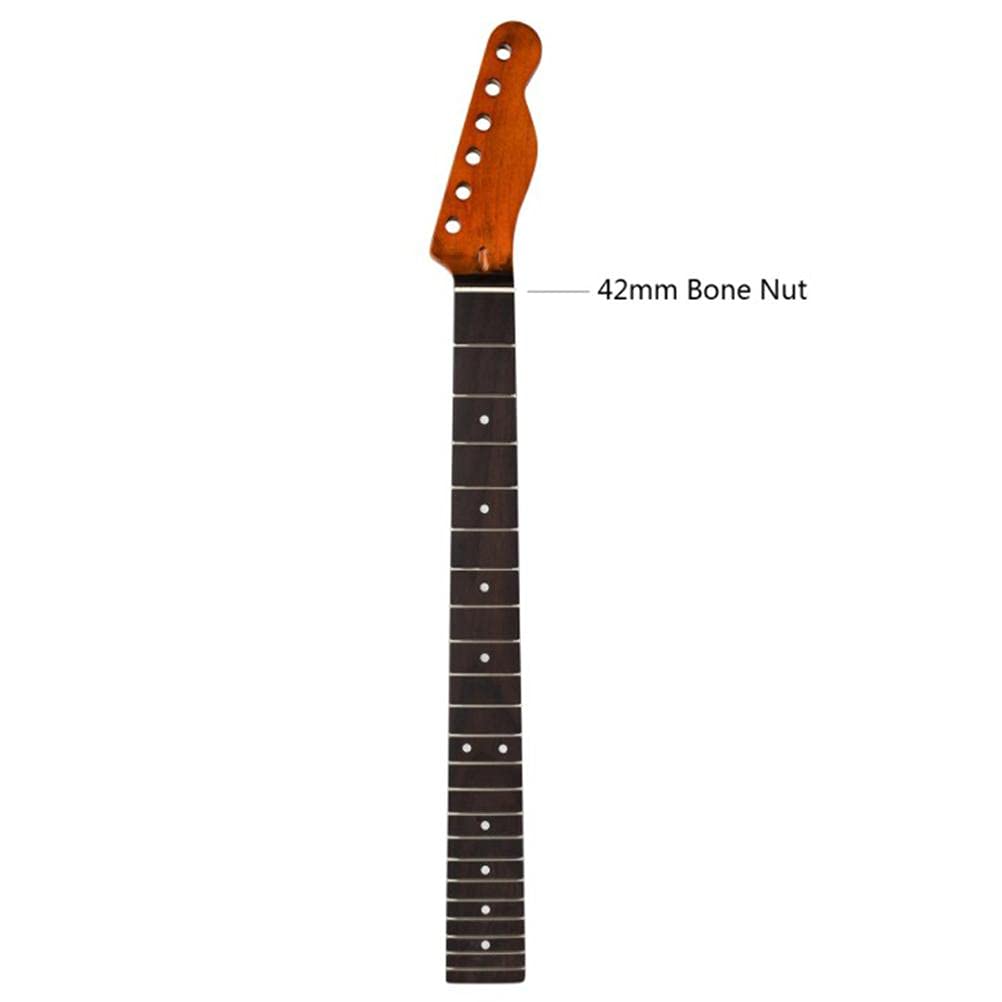 Manico di ricambio per chitarra, manico Telecaster compatibile per parti di ricambio fai da te per chitarra, tastiera in palissandro con binding a 22 tasti per TL ST Tele Back Center Line Manico di
