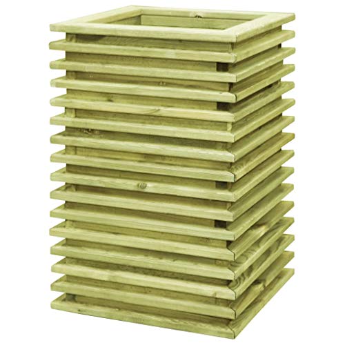 Festnight Jardinera de Madera de Pino Impregnada Jardinera Madera Exterior Macetas Exterior 50x50x80 cm