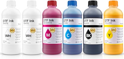 SAIBOYA DTF Ink 500ml Combo Pack Compatible for printheads Installed DTF Printers L1800 R1390 ET-4800 8550 XP15000 I3200 4720 XP600 TX800 ET2800,(2*White+ 1set Black Cyan Magenta Yellow)