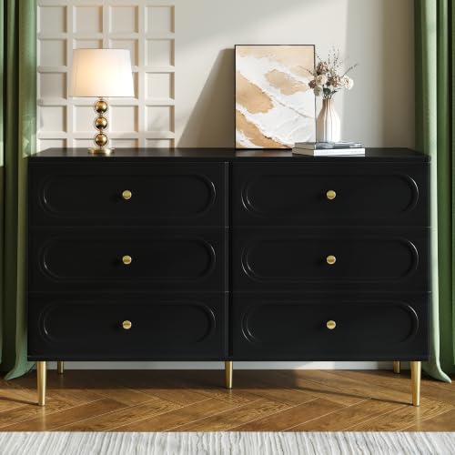 Armario auxiliar negro de 6 cajones para renovar el estilo de tu comedor 4