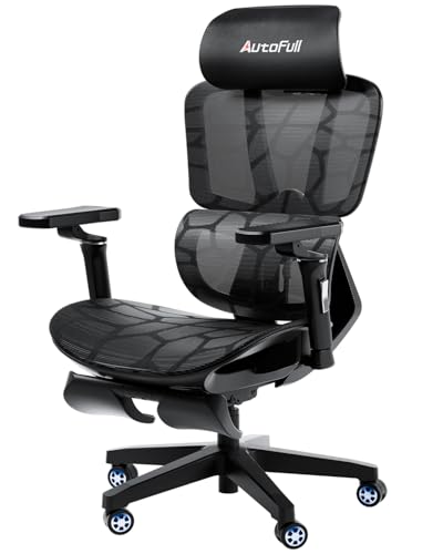 G5 Sedia Ufficio Ergonomica con Supporto Lombare Regolabile 3D, Sedia da Ufficio con Braccioli Regolabili 360°, Schienale Reclinabile e Poggiapiedi (BLU)