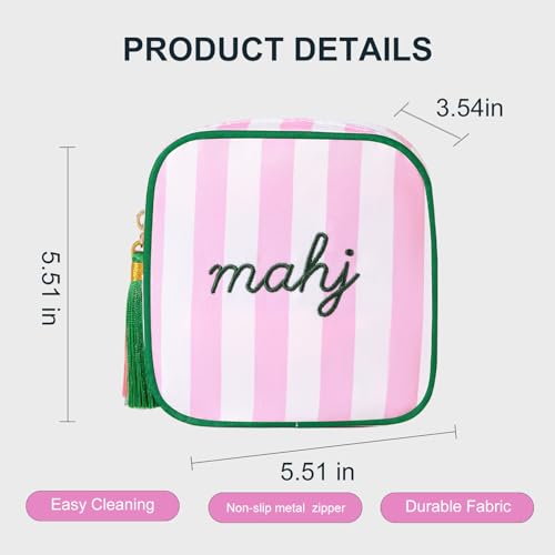 Bolsa para dados Mahjong con bordado MAHJ y protección acolchada miniatura 2