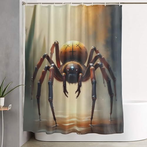 Rideau de douche textile lourd premium motif araignée n°12 durable - 8