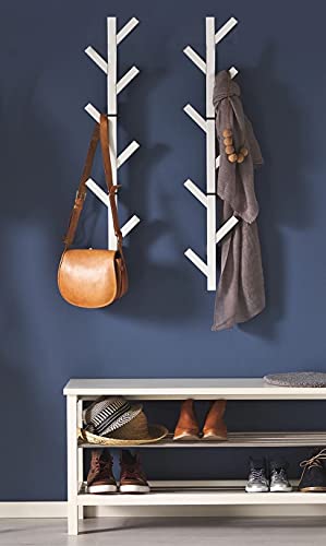 Premium Racks Appendiabiti e cappello, design moderno, montaggio a parete, elegante, colore: bianco