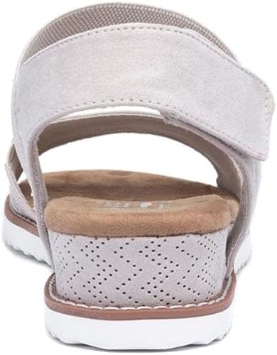 Skechers Women's Desert Kiss Flat Sandal, Off White, 8 M US