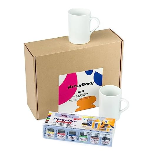 creotio.art Juego de tazas para colorear, juego de pintura de bricolaje, taza de porcelana para pintar, regalo creativo para niños y adultos