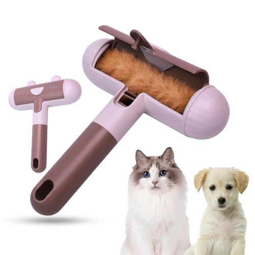 Image of Pet Hair Remover Roller | Remover and Reusable lint Roller | Portable Dog and Cat Hair Remover | Multi Surface - Couch, Furniture, Carpet, Clothing | Easy to Use Fur Removal Tool (Brown)