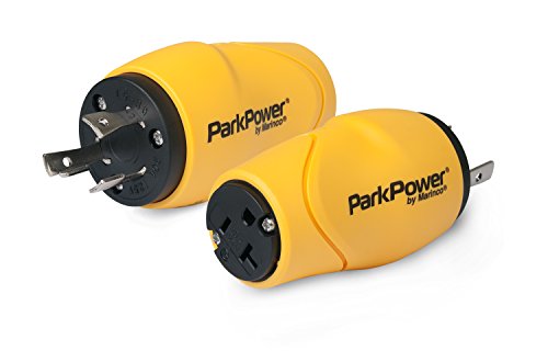 Park Power S30-15RV One Piece Adapter 15/20A 125V Straight Blade Connector & 30A 125V Locking Plug