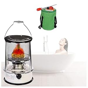 Lichtgewicht draagbare kerosine convectieverwarmingen camping kookfornuis brander 6L niet elektrisch brandstofefficiënt voor binnen buiten verwarming tuinhuisje tuin, wit, 10000 BTU-verwarming