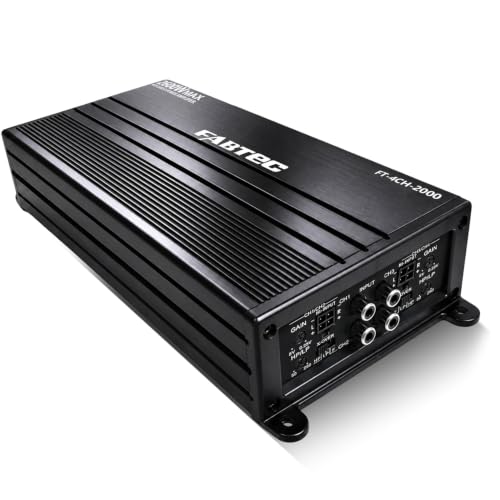 Image of FABTEC 4 Channel Compact Class D Car Amplifier - 125W RMS x 4 @ 4Ω, 500W RMS Total, 2600W Peak Power, 400W x 2CH Bridged @ 4Ω, 200W x 2CH @ 4Ω - Adjustable LPF, HPF & Gain Controls, DIY Audio Projects