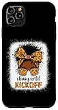 classy until kickoff messy bun leopard