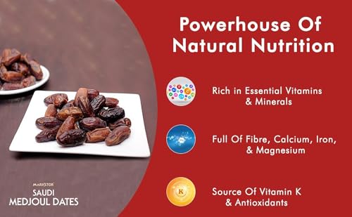 Image of Markstor Fresh Premium Medjool - King of Dates - 1 Kg [500g x 2] - Topmost Medjool graded A Plus