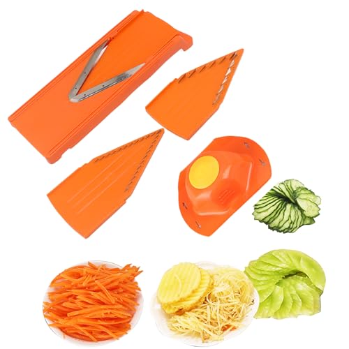 Affettatrice Mandolina Portatile, Affettatrice per Alimenti Mandolina, Affettatrice per Verdure Mandolina in Acciaio Inossidabile, Taglierina per Tritatutto Julienne da