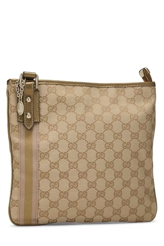 Pre-Loved Gold Original GG Canvas Jolicoeur Messenger, Gold2