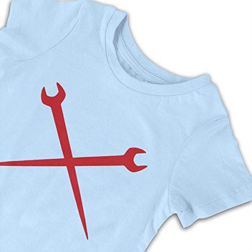 SDHEIJKY Baby Short Sleeve Bodysuit, Ironworker Crossed Tools Baby Boys Girls Onesie Clothes Sky Blue