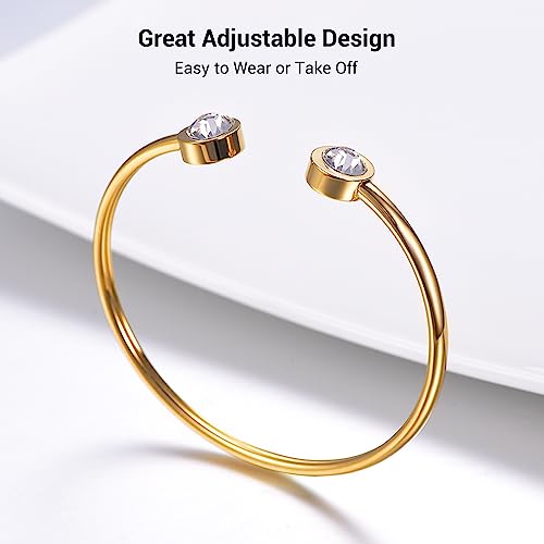 PROSTEEL Stainless Steel Birthstone Bracelet Jan - Dec Birthday,Jewelry for Women,2 Choices of Length, fit Wrist from 5.1''-7.6'' in Circumference, Come with Box4