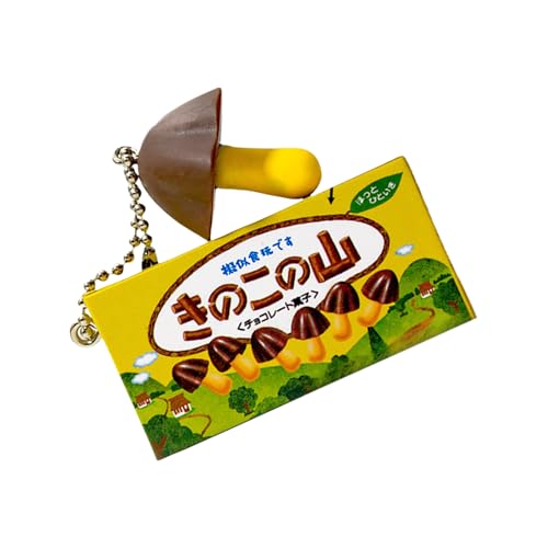 Qsvbeeqj Llavero de chocolate con seta con embalaje en miniatura Réplicas de alimentos realistas accesorio adorable para llaves, mochilas y encanto del teléfono Llavero de comida realista, Chocolate
