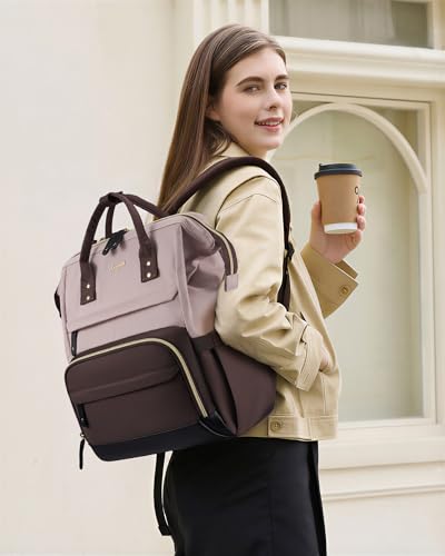 Image of LOVEVOOK Laptop Backpack for Women, 15.6 Inch Work Business Backpacks Purse With Large Capacity