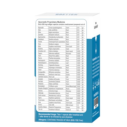 BBETTER OrthoUrja -Lab Tested Ayurvedic Medicine for Knee pain, Joint Pain & Arthiritis Relief | Made by Taila Paka Vidhi Method | 60 Softgels