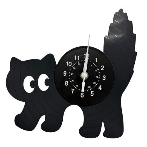 Horloge chat noir de dessin animé pour sublimer votre bureau ou cuisine