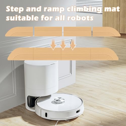 Türschwellenrampe Saugroboter, Saugroboter Erhöhung für alle Staubsaugroboter, Rampe für Saugroboter und Rollstuhl, Saugroboter Türschwellen Rampe, Flexibel anpassbar, Antirutsch (Gelb)