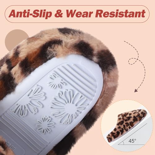 Cute Cat Slippers for Women, Soft Plush House Slippers with Memory Foam, Warm Indoor House Shoes Bedroom Non-Slip Shoes Slip-On Slippers3
