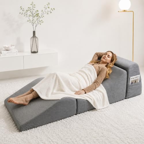 Yoga Chaise Lounge Chair Indoor for Adults, 3-in-1 Convertible...