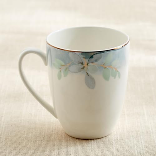 Image of Home Centre Altius Periwinkle Bone China Floral Print Coffee Mug - 350ml
