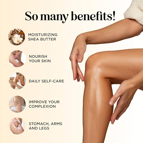 Concealing Caffeine Cream for Cellulite Reduction - Ultra Moisturizing Cellulite Cream for Thighs Butt and Belly with Rich Shea and Cocoa Butter - Light Scented Vegan Firming Body Lotion for Women