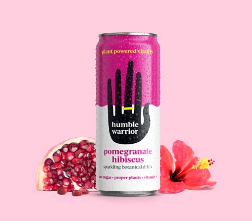 Humble Warrior Sparkling Botanical Drink. 100% Natural, Low Sugar, Low Calorie, High in Vitamin C. 250ml Cans (12 Pack)
