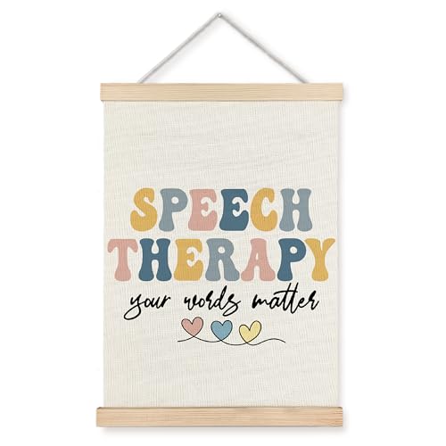 WUCHJ Speech Therapy Wall Art Poster, Speech Therapy Gifts, Speech Therapist Mental Health Canvas Prints Artwork for Classroom Therapy School Counselor Office Decor, 12x16 Inch