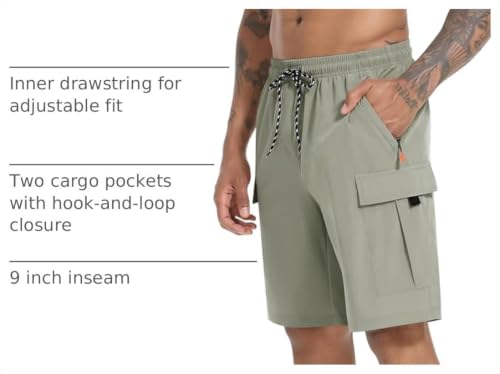 Image of Men's Cargo Shorts Quick Dry Lightweight Stretch Hiking Shorts for Men with 5 Pockets No Lining