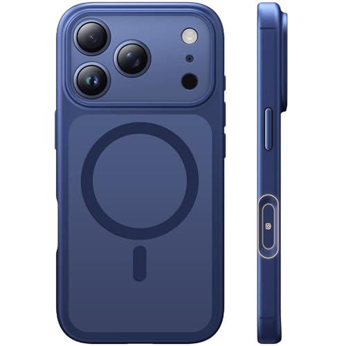 TAURI Magnetic for iPhone 17 Pro Case Matte Solid Color Back Blue