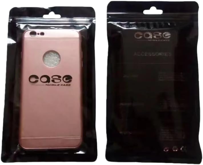 100Pcs Package Bag for Phone Case Accessory Matte Clear Waterproof Small Business Supplies Anti-Scratch Display Bags Packing Pouch Bag 8.2x4.7in (Glossy Black)