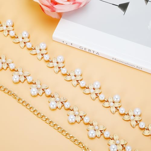 Metal Waist Chain Women Girl Gold Adjustable Body Link Pearl Belts Fashion Belly Jewelry Accessories for Jeans Dresses3