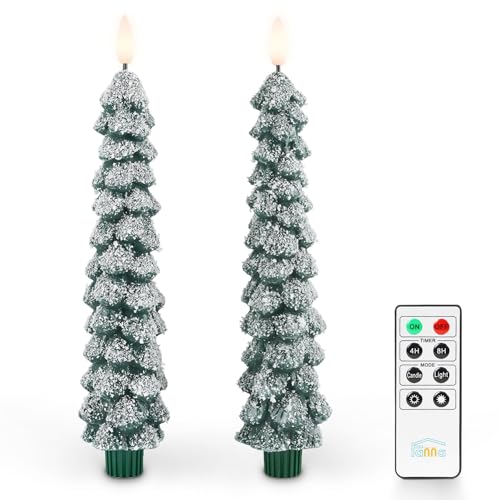 Fanna 2 Grüne Led Stabkerzen Echtwachs Christbaum-optik mit...