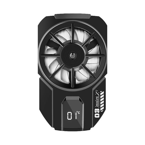 Image of BKN Fast Ultra Cooling Mobile AC Fan Radiator | X Memo DLA3 Mobile Cooling Fan Radiator with LED Temp Display Compatible with iOS /Android for Gaming /Streaming /Recording