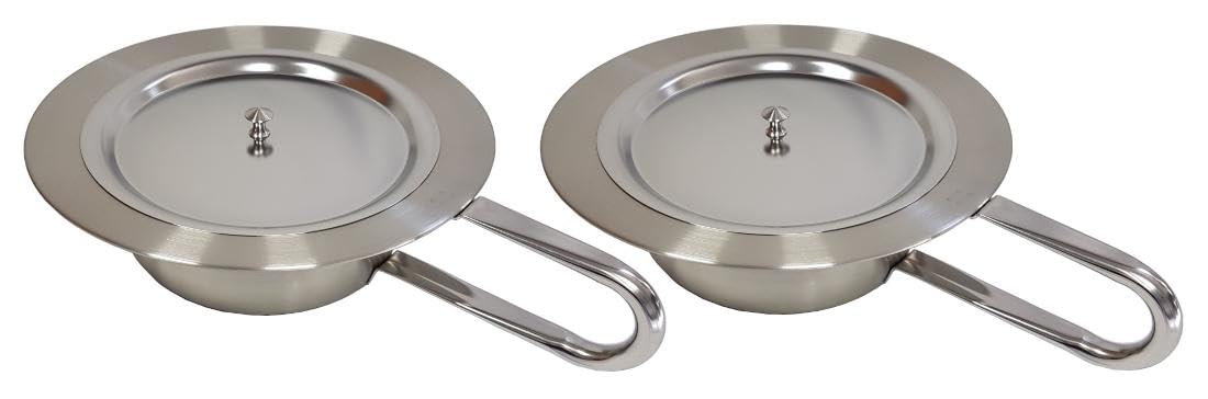 2x FabaCare Medizinische Pflege-Bettpfanne für Erwachsene aus Edelstahl, Bettpfanne, Toilettentopf, Mobile Toilette, Zimmertopf, Stechpfanne, Töpfchen, Stechbecken, Nachttopf, Mobiles WC, Doppelpack
