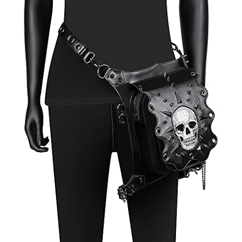 SKLLA Bolso De Cintura Steampunk De Cuero De PU Cover